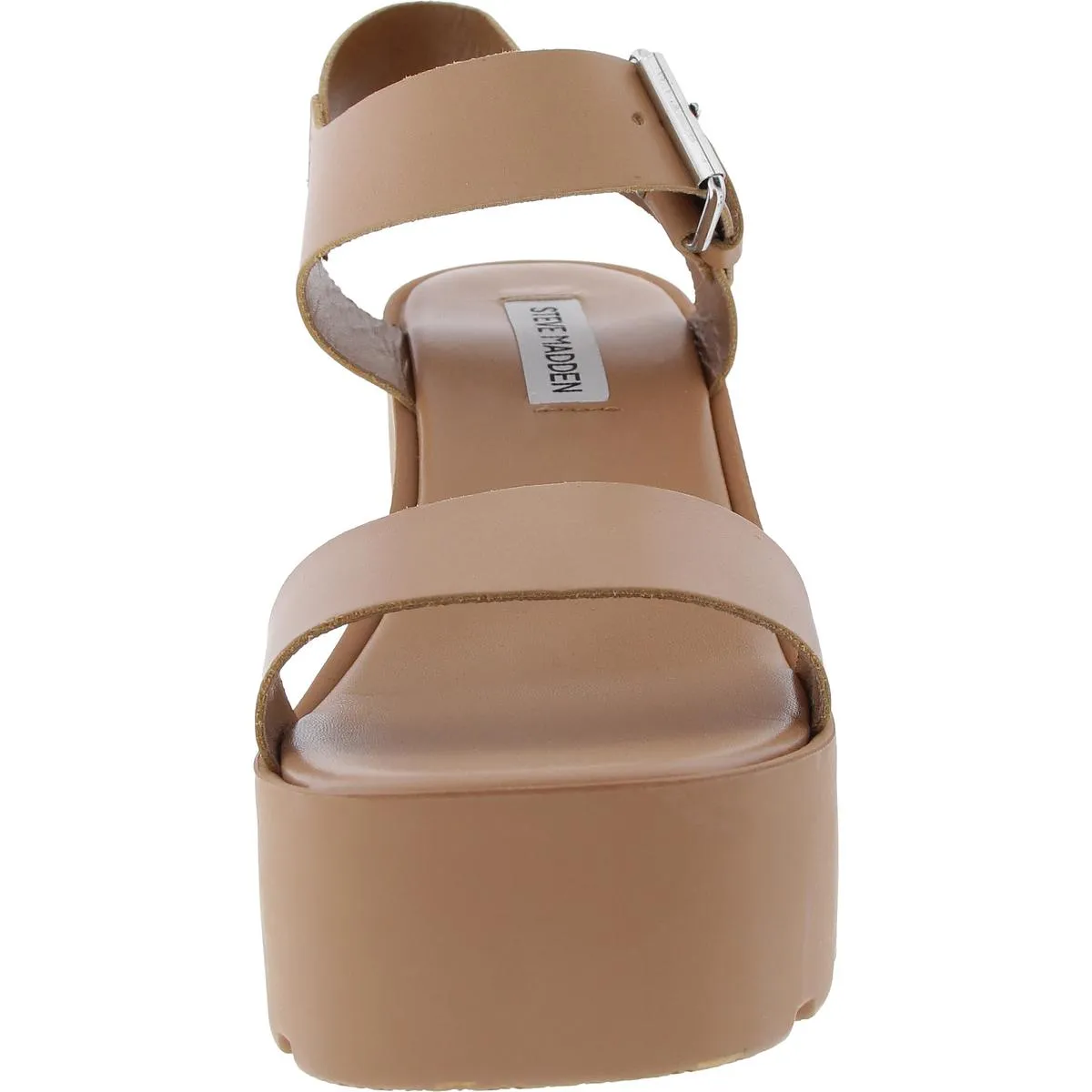 Vesta Womens Buckle Faux Leather Platform Sandals