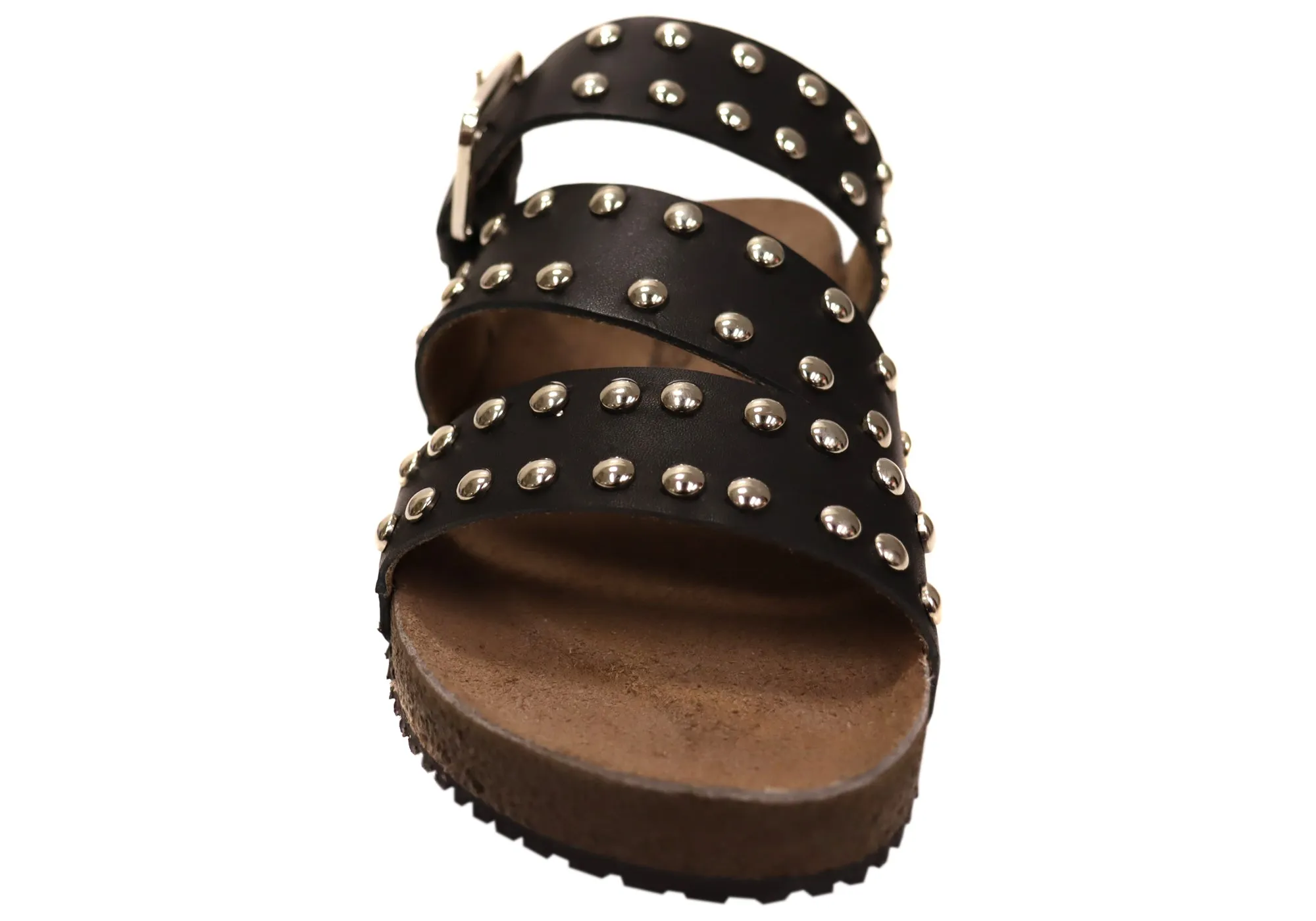 Via Paula Beth Womens Leather Comfort Slides Sandals Made in Brazil Via Paula Shoes