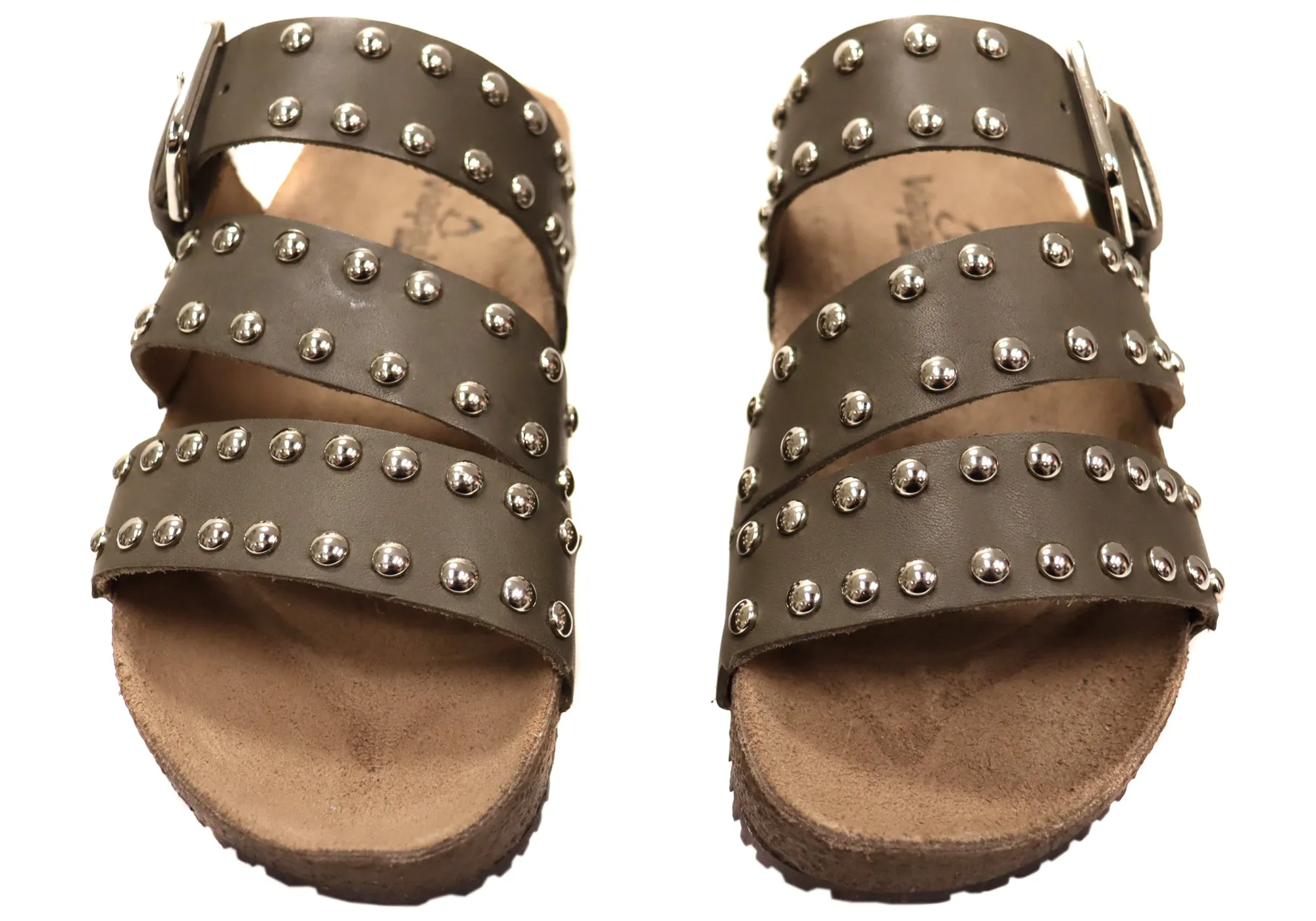 Via Paula Beth Womens Leather Comfort Slides Sandals Made in Brazil Via Paula Shoes