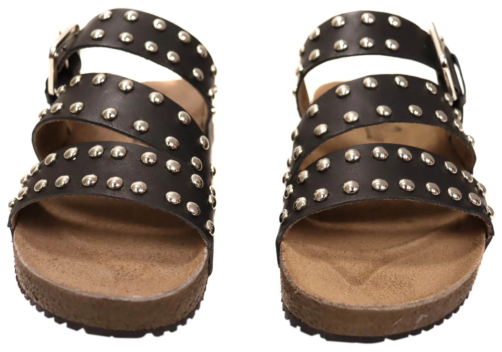 Via Paula Beth Womens Leather Comfort Slides Sandals Made in Brazil Via Paula Shoes