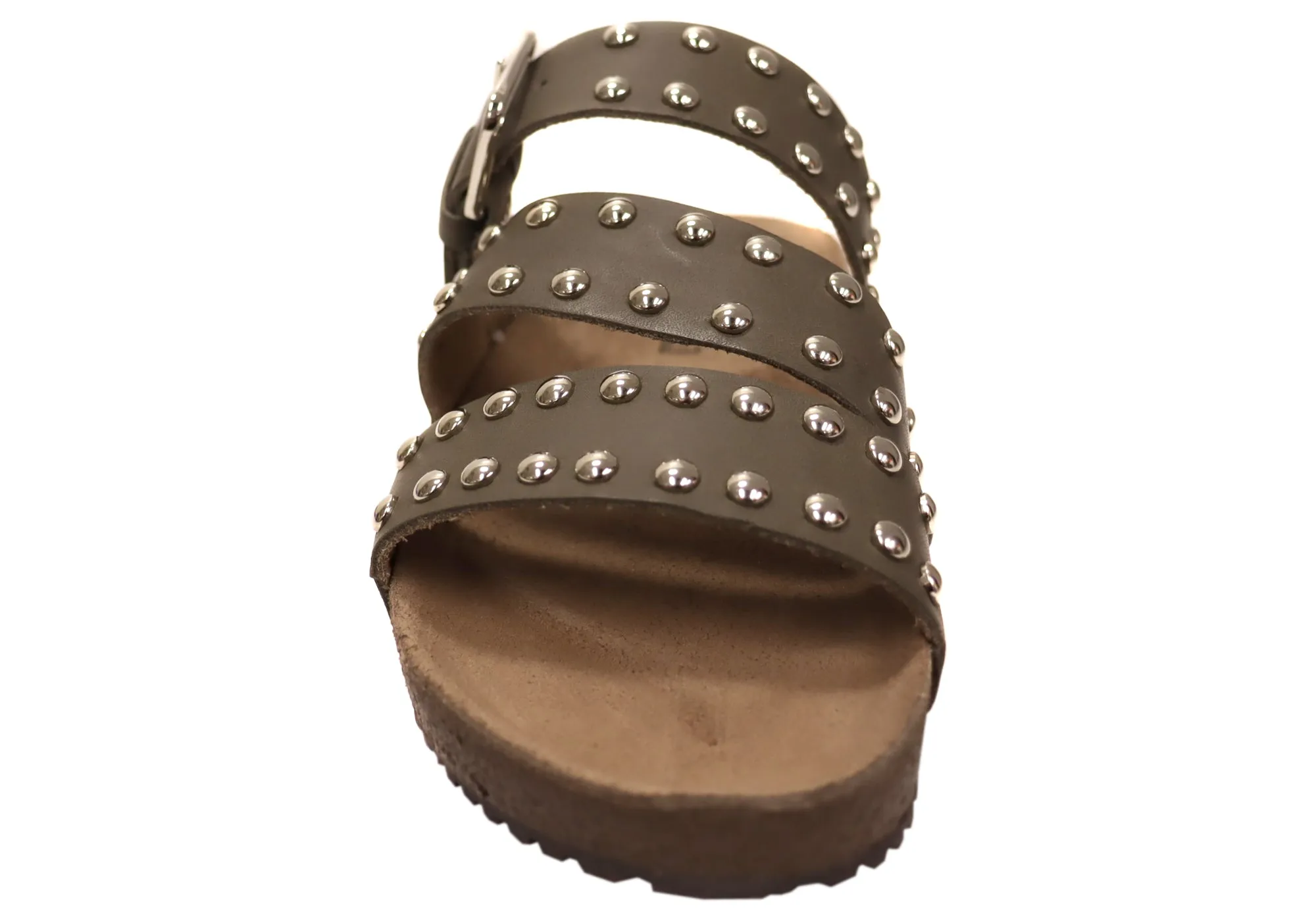 Via Paula Beth Womens Leather Comfort Slides Sandals Made in Brazil Via Paula Shoes
