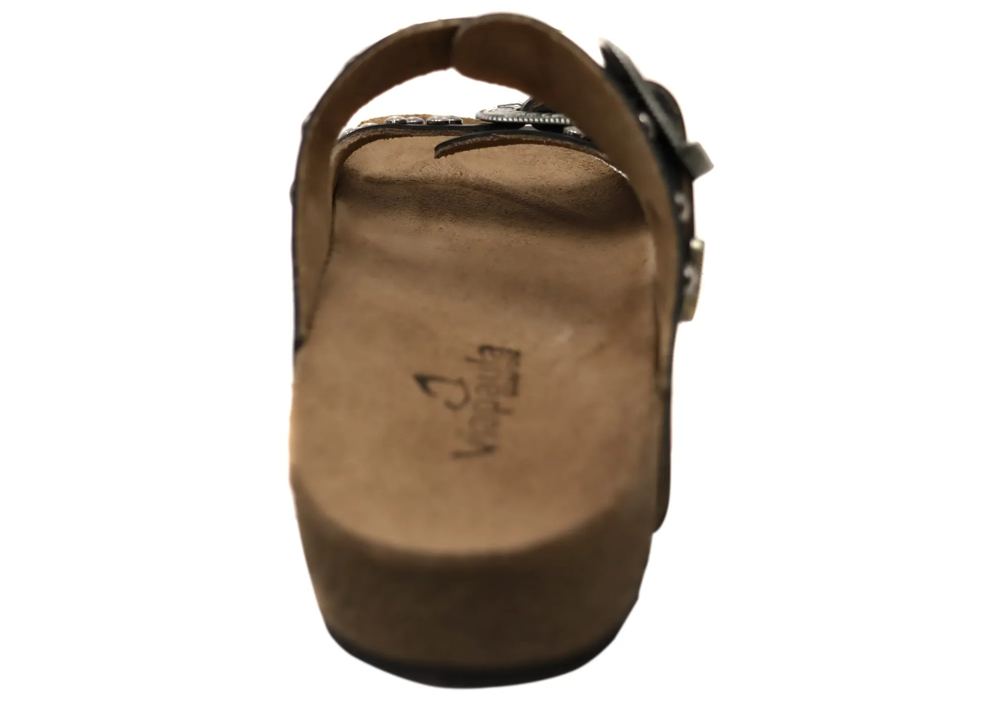 Via Paula Renee Womens Leather Comfort Slides Sandals Made in Brazil Via Paula Shoes