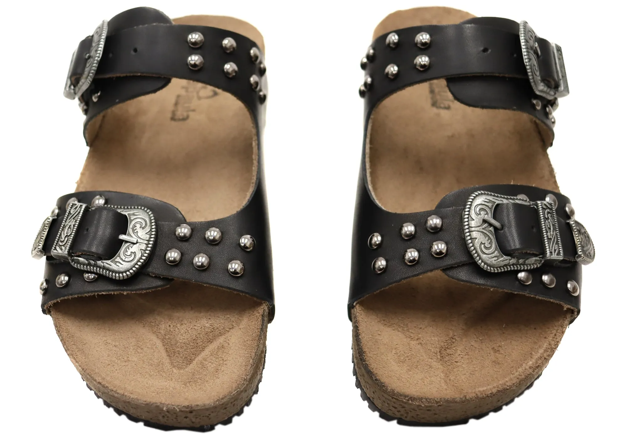 Via Paula Renee Womens Leather Comfort Slides Sandals Made in Brazil Via Paula Shoes