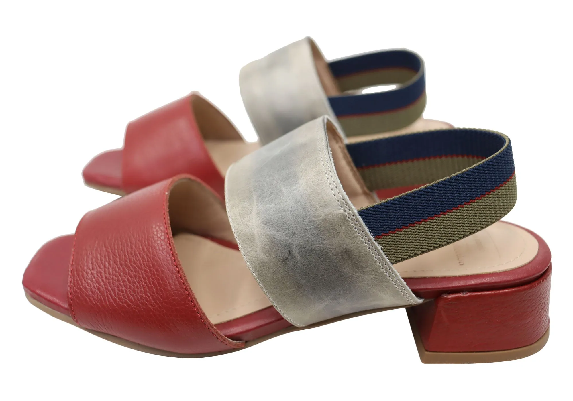 Via Paula Verity Womens Brazilian Comfortable Leather Low Heel Sandals Via Paula Shoes