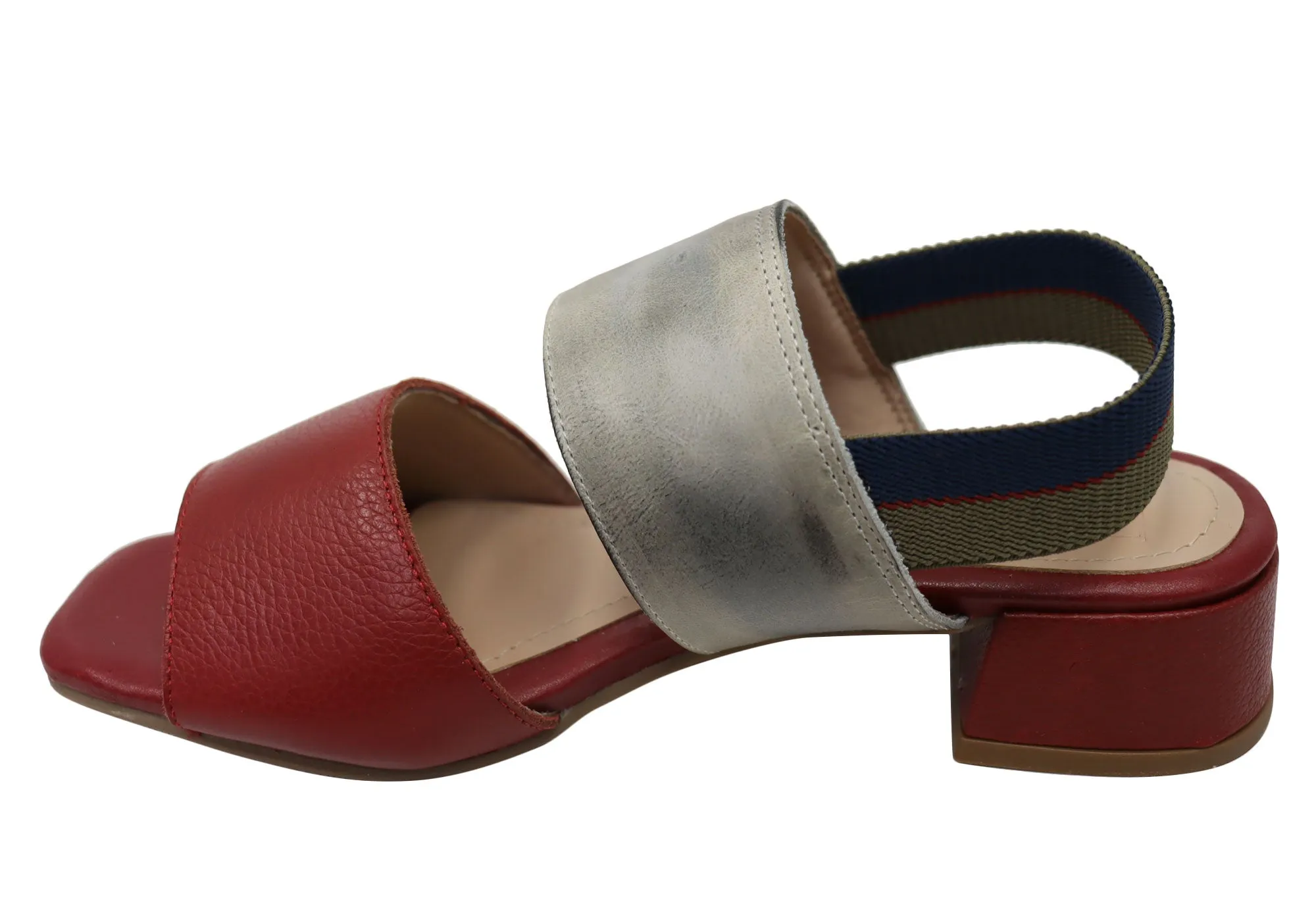 Via Paula Verity Womens Brazilian Comfortable Leather Low Heel Sandals Via Paula Shoes
