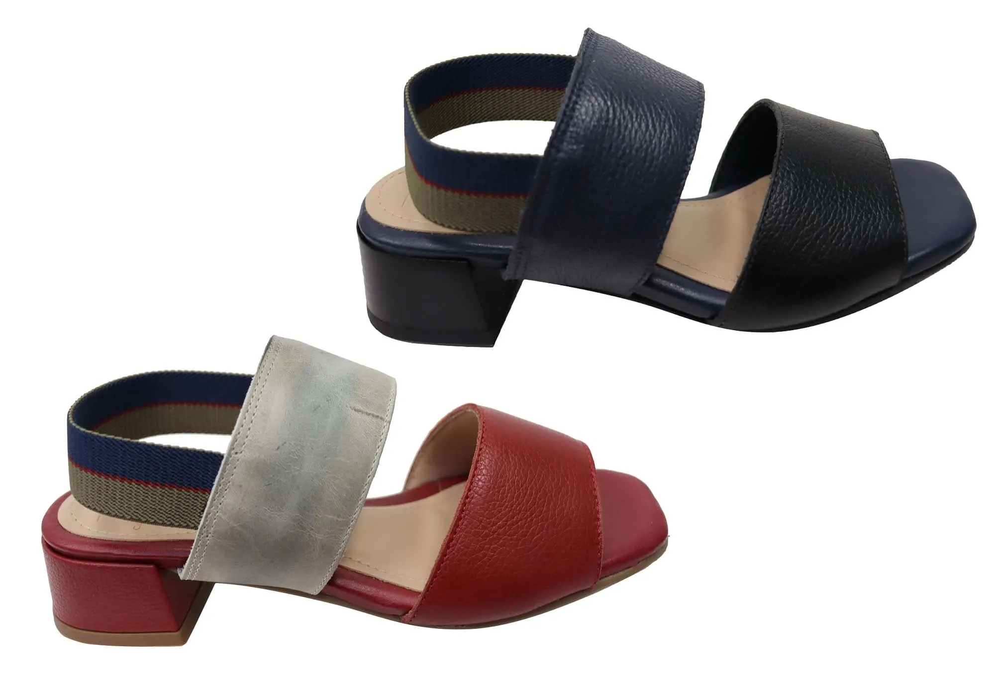 Via Paula Verity Womens Brazilian Comfortable Leather Low Heel Sandals Via Paula Shoes