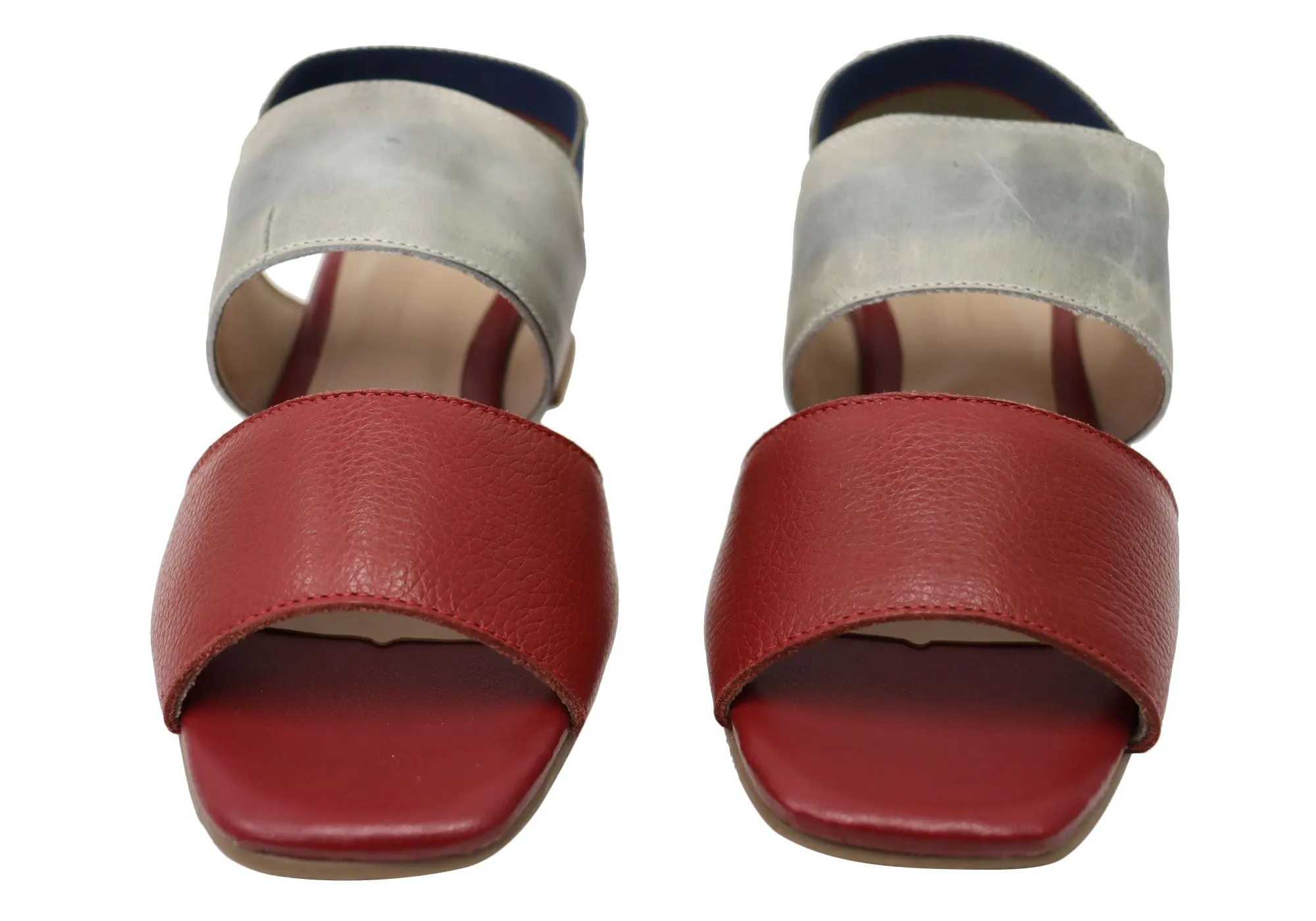 Via Paula Verity Womens Brazilian Comfortable Leather Low Heel Sandals Via Paula Shoes