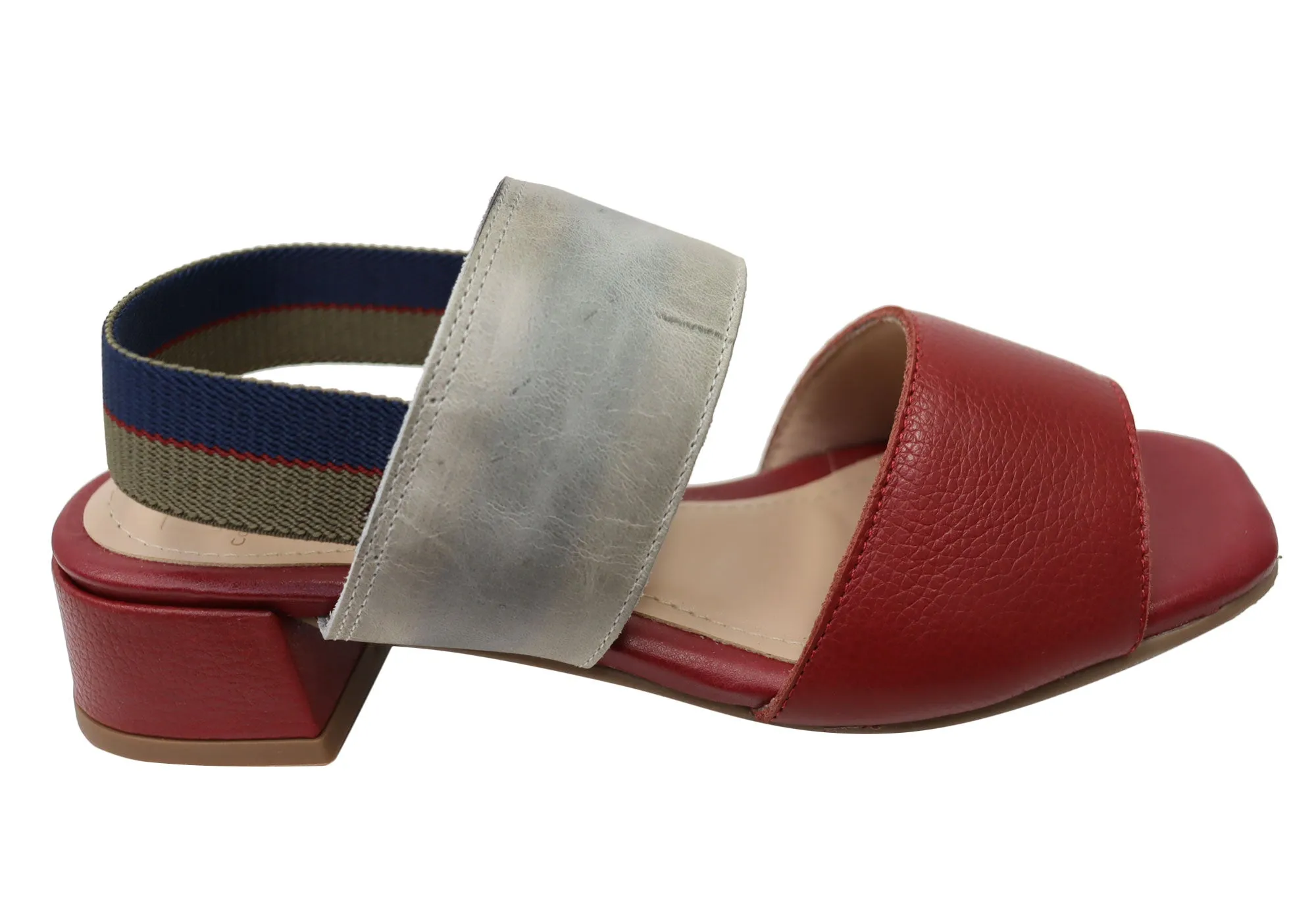 Via Paula Verity Womens Brazilian Comfortable Leather Low Heel Sandals Via Paula Shoes