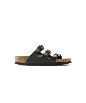 Womens Birkenstock Shoes Birkenstock Florida Birko-Flor Black Soft Footbed Sandals