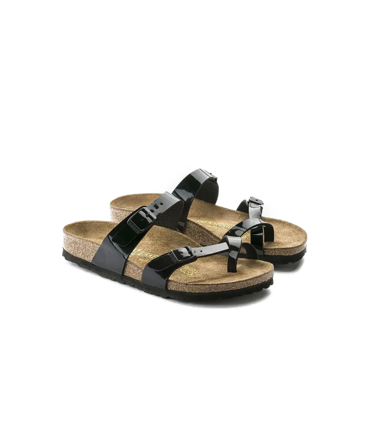 Womens Birkenstock Shoes Birkenstock Mayari Birko-Flor Black Patent Sandals