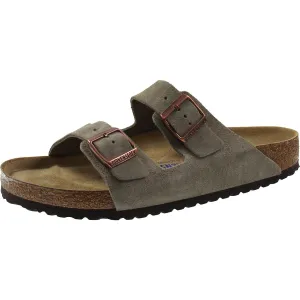 Womens Buckle Leather Slide Sandals
