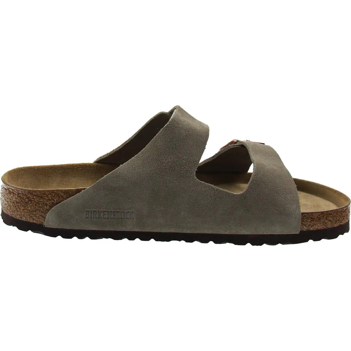 Womens Buckle Leather Slide Sandals
