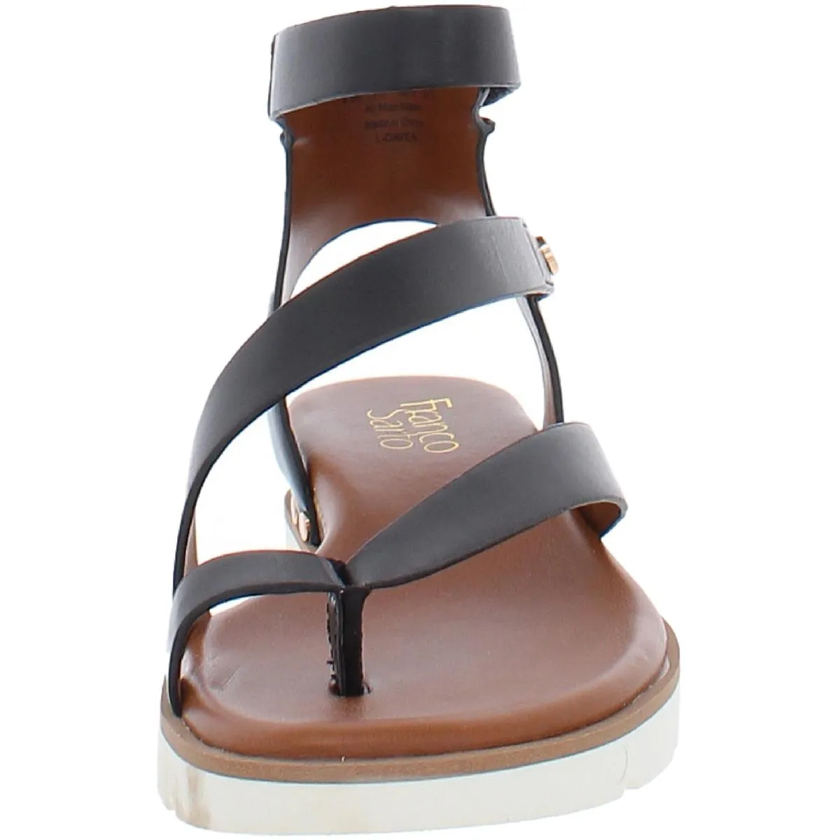 Womens Faux Leather Cork Wedge Sandals