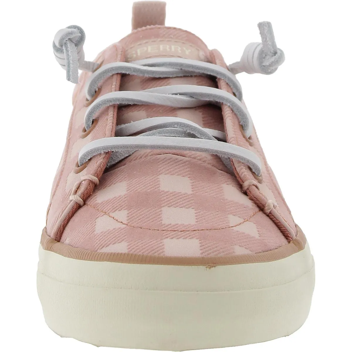 Womens Lace-Up Textured Slip-On Sneakers