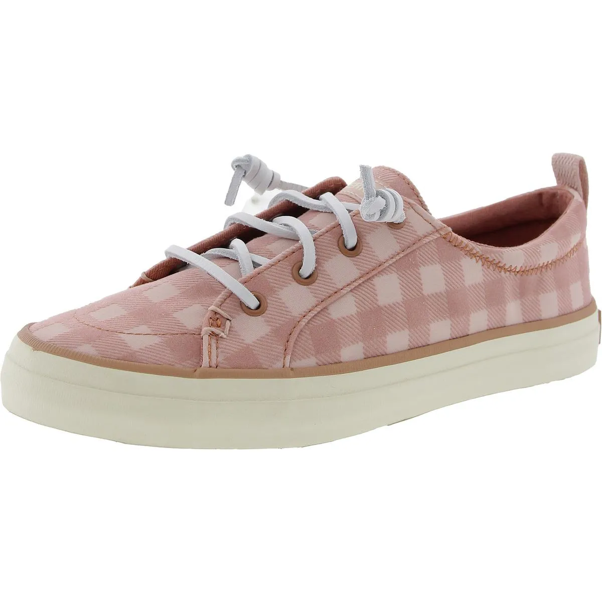 Womens Lace-Up Textured Slip-On Sneakers