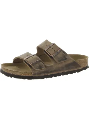 Womens Leather Casual Footbed Sandals