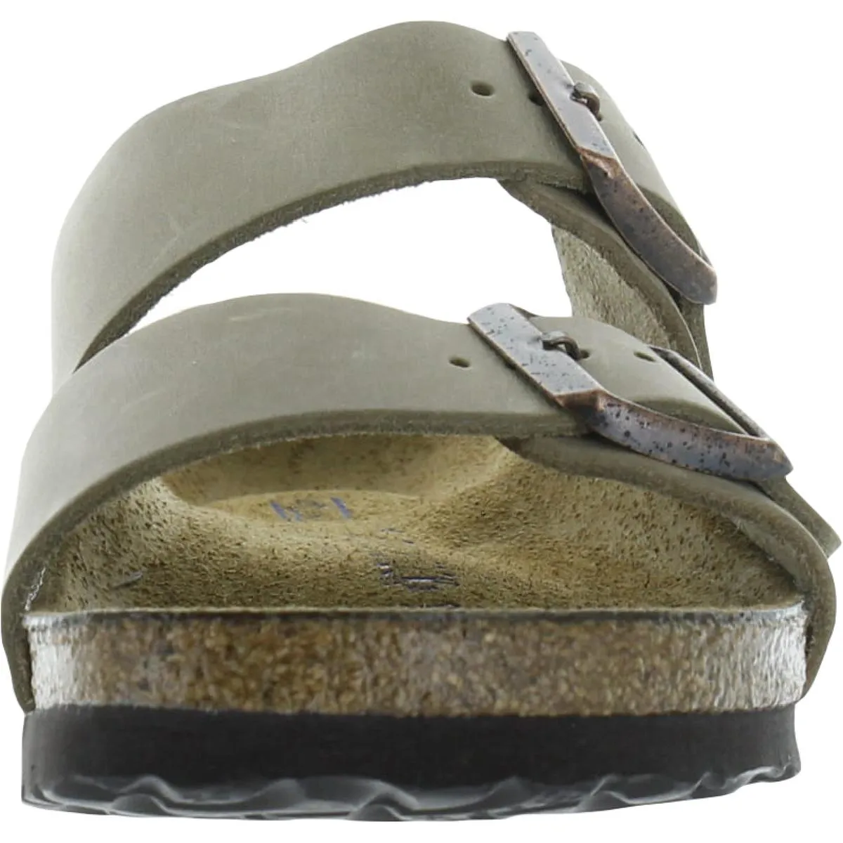 Womens Leather Slip On Slide Sandals