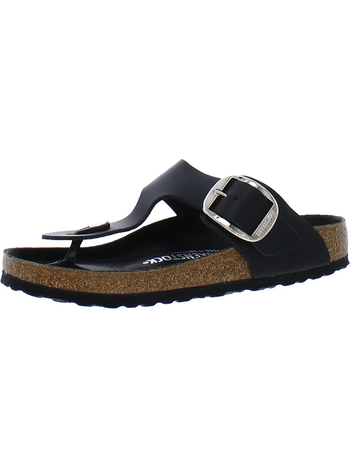 Womens Leather Slip On Slide Sandals