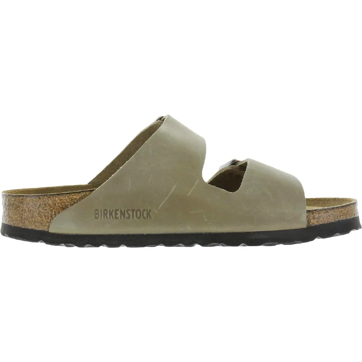 Womens Leather Slip On Slide Sandals