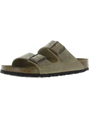 Womens Leather Slip On Slide Sandals