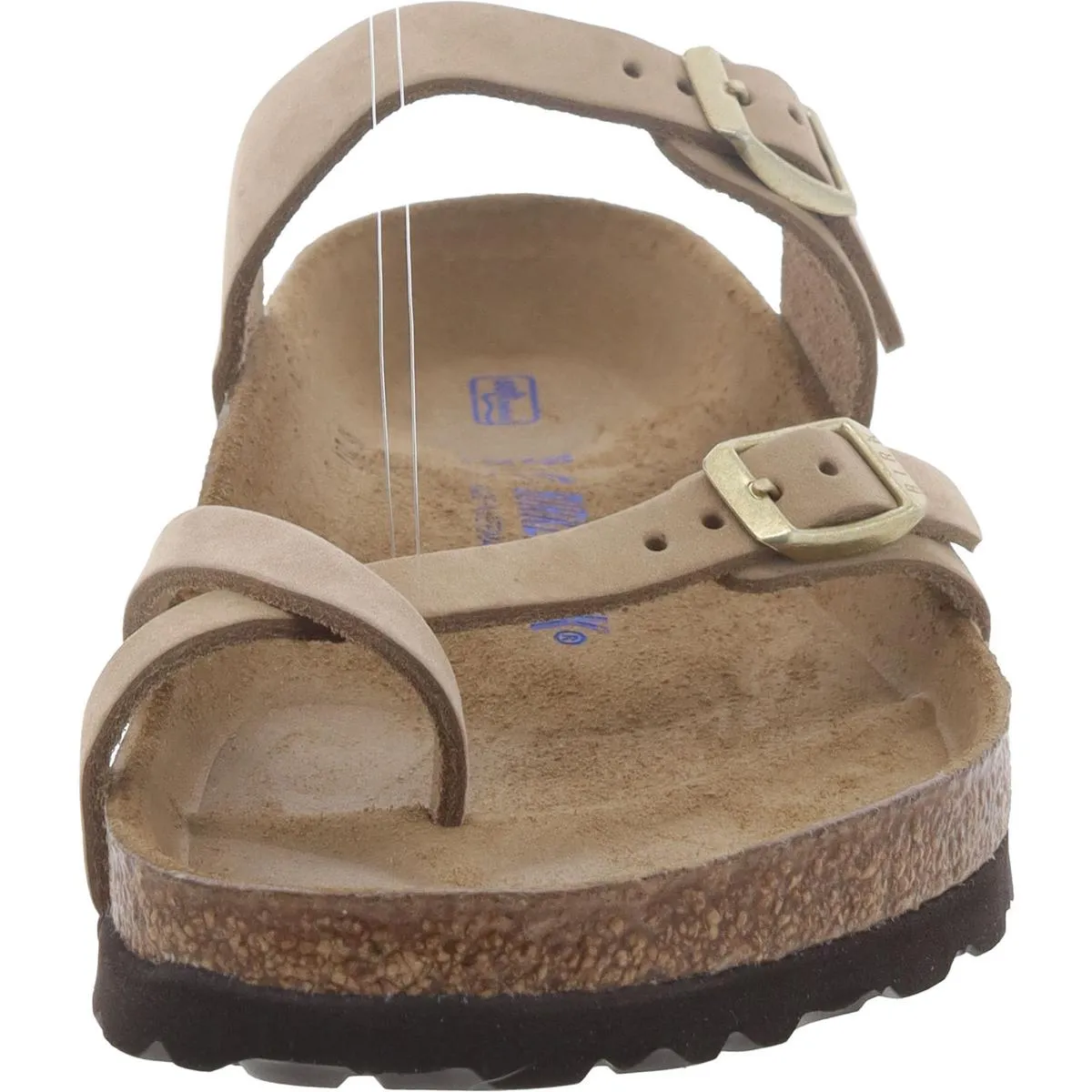 Womens Leather Thong Footbed Sandals