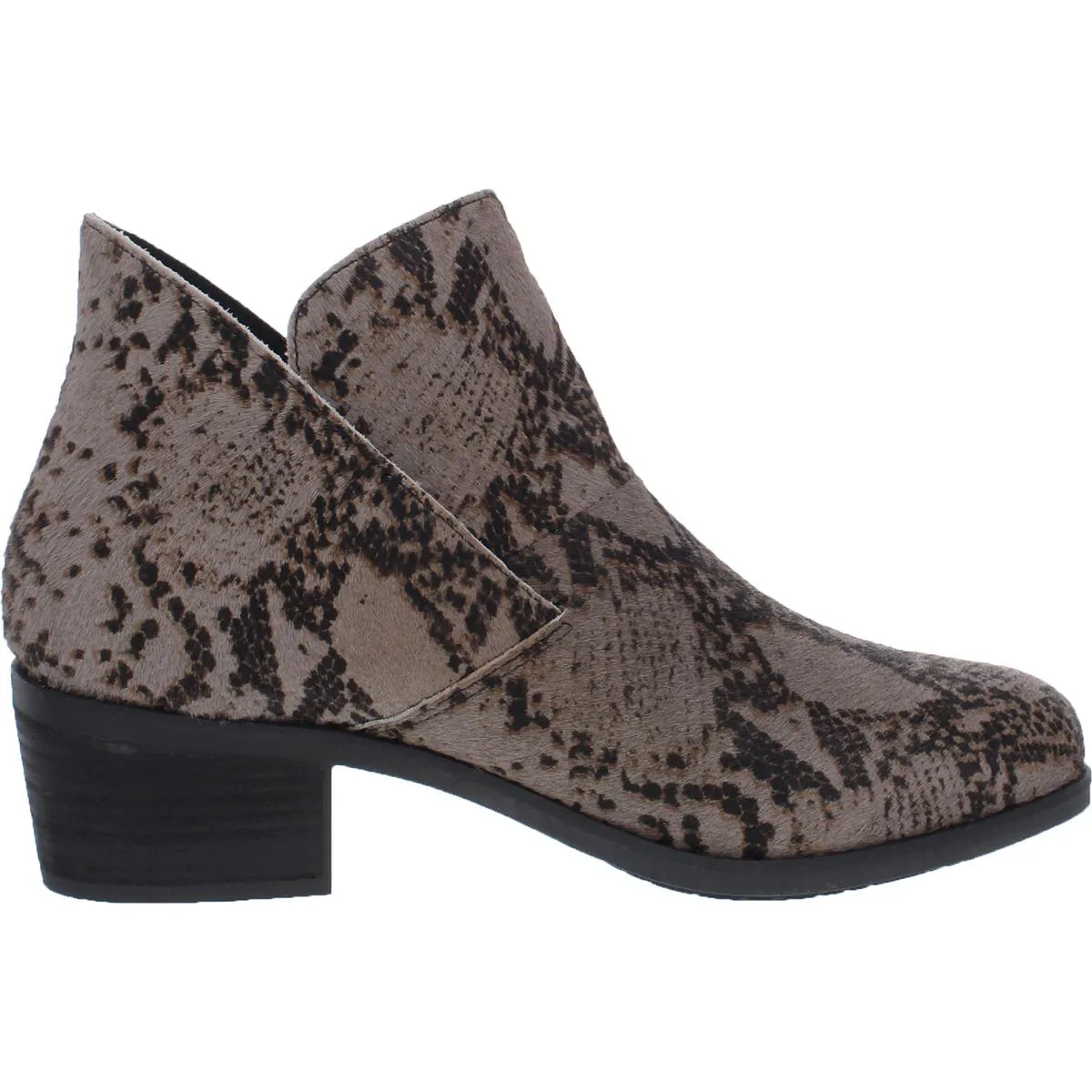 Zest 9 Womens Calf Hair Block Heel Ankle Boots