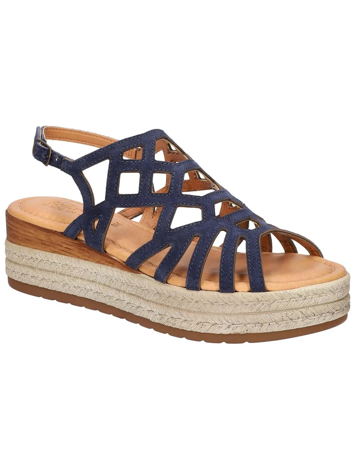 Zip Italy Womens Leather Espadrilles Wedge Sandals
